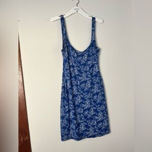 Blue Toille Print Bodycon Dress